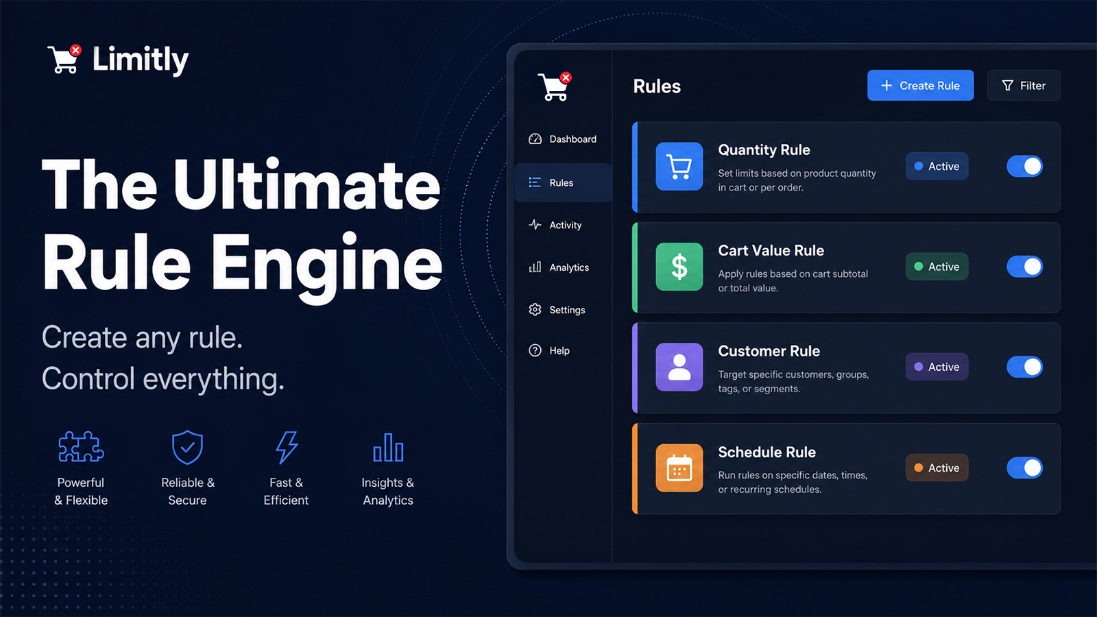 Limitly rule engine dashboard